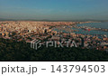 Drone View Of Palma De Mallorca Bay And Urban Waterfront, Showing Marina Masts, Packed Buildings And Calm Evening Skies. 143794503