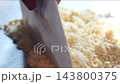 Detailed View Bench Scraper Blending Buttery Dough Crumble 143800375
