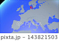 Location and red map of Denmark on the earth 143821503