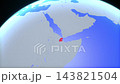 Location and red map of Djibouti on the earth 143821504