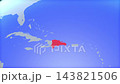 Location and red map of Dominican Republic on the earth 143821506