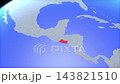 Location and red map of El Salvador on the earth 143821510