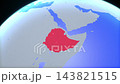 Location and red map of Ethiopia on the earth 143821515