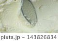 Flat lay view of creamy curd paste background 143826834