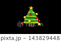 A Christmas tree with toys and a star jumping, 3d render 143829448