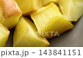 Ready to eat baked golden delicious potatoes. Macro shot. Organic country healthy food. Rotation 143841151