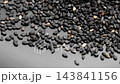 Healthy raw black sesame seeds top view. Rotate close up 143841156