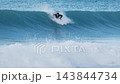Surfer men during surfing on blue wave. High quality 4k footage 143844734
