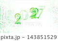 2027 New Year green geometric typography motion background with halftone square glitch effect 143851529