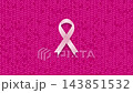 Breast cancer awareness month pink ribbon on abstract knitted texture motion background 143851532