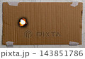 Fire burns a hole in cardboard on the wall in a simple experiment, transparent video template without a background to create a burning effect, alpha channel 143851786