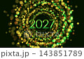 Green and golden bokeh motion background with 2027 text for festive New Year 143851789