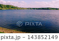 View of lake blue water by shore side 143852149