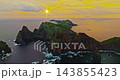 Aerial view at incredibly beautiful sunrise over the rocky coast of the island in the Atlantic Ocean, the western tip of the Sao Lourenco peninsula, Madeira, Portugal 143855423