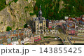 Aerial view of the beautiful, picturesque town of Dinant in Belgium, situated on the Meuse River between two cliffs 143855425