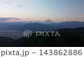 Terraced rice fields in Hirabayashi, Fujikawa Town, Yamanashi Prefecture, with a view of Mt. Fuji: Autumn rural landscape 143862886