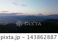 Terraced rice fields in Hirabayashi, Fujikawa Town, Yamanashi Prefecture, with a view of Mt. Fuji: Autumn rural landscape 143862887