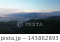 Terraced rice fields in Hirabayashi, Fujikawa Town, Yamanashi Prefecture, with a view of Mt. Fuji: Autumn rural landscape 143862893