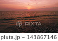Tropical sea at sunset or sunrise over sea video 4K,Aerial view sea sunset background 143867146