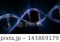 The DNA chain rotates in a helix.This video make a perfect concept for human DNA, microbiology, RNA protein, pharmaceutical health, genetics, stem cell research, healthcare, or the human genome. 143869179