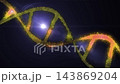 The DNA chain rotates in a helix.This video make a perfect concept for human DNA, microbiology, RNA protein, pharmaceutical health, genetics, stem cell research, healthcare, or the human genome. 143869204