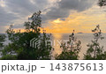 Sun setting over Marmara Sea and Princes Islands in Istanbul - sunset 143875613