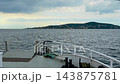 Passenger ferry approaching Princes Islands in Istanbul under cloudy sky 143875781