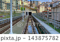 Driverless metro entering tunnel on open track in Istanbul 143875782