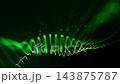 3d render vj loop Illuminated round structures with scattered components intertwining intricately. Resplendent circular shapes intertwined with floating particles create mesmerizing visual spectacles 143875787