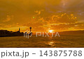 Sunset over the Bosphorus in Istanbul viewed from Uskudar 143875788