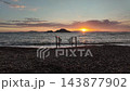 Magnificent sunset on a cloudy day over the Aegean Sea in autumn 143877902