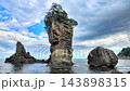 三王岩と太平洋の絶景　岩手県宮古市 143898315