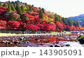 Beautiful autumn leaves in Korankei and Taizuki Bridge 143905091