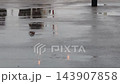 Heavy rain falling on the platform 143907858
