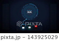 Futuristic HUD Dashboard Interface Showing Sequential Power Activation to 100 Percent Core Overload 143925029