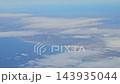 Argentina - October 11, 2026: Aerial footage showing the natural coastal terrain of Patagonia, with contrasting land and water formations visible from a passenger aircraft. 143935044