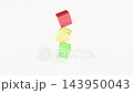 Red yellow green glass boxes rotate endless 143950043