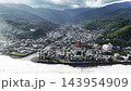静岡県東伊豆町・海岸線と住宅街の空撮映像 143954909