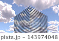 Clouds windows mirror glass facade wall 143974048