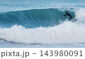 Surfer men during surfing on blue wave. High quality 4k footage 143980091
