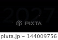 2027 new year text animation with golden fireworks sparks inside number on black background 144009756
