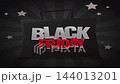 Black Friday sale text animation with glowing neon letters appearing on a dark background 144013201